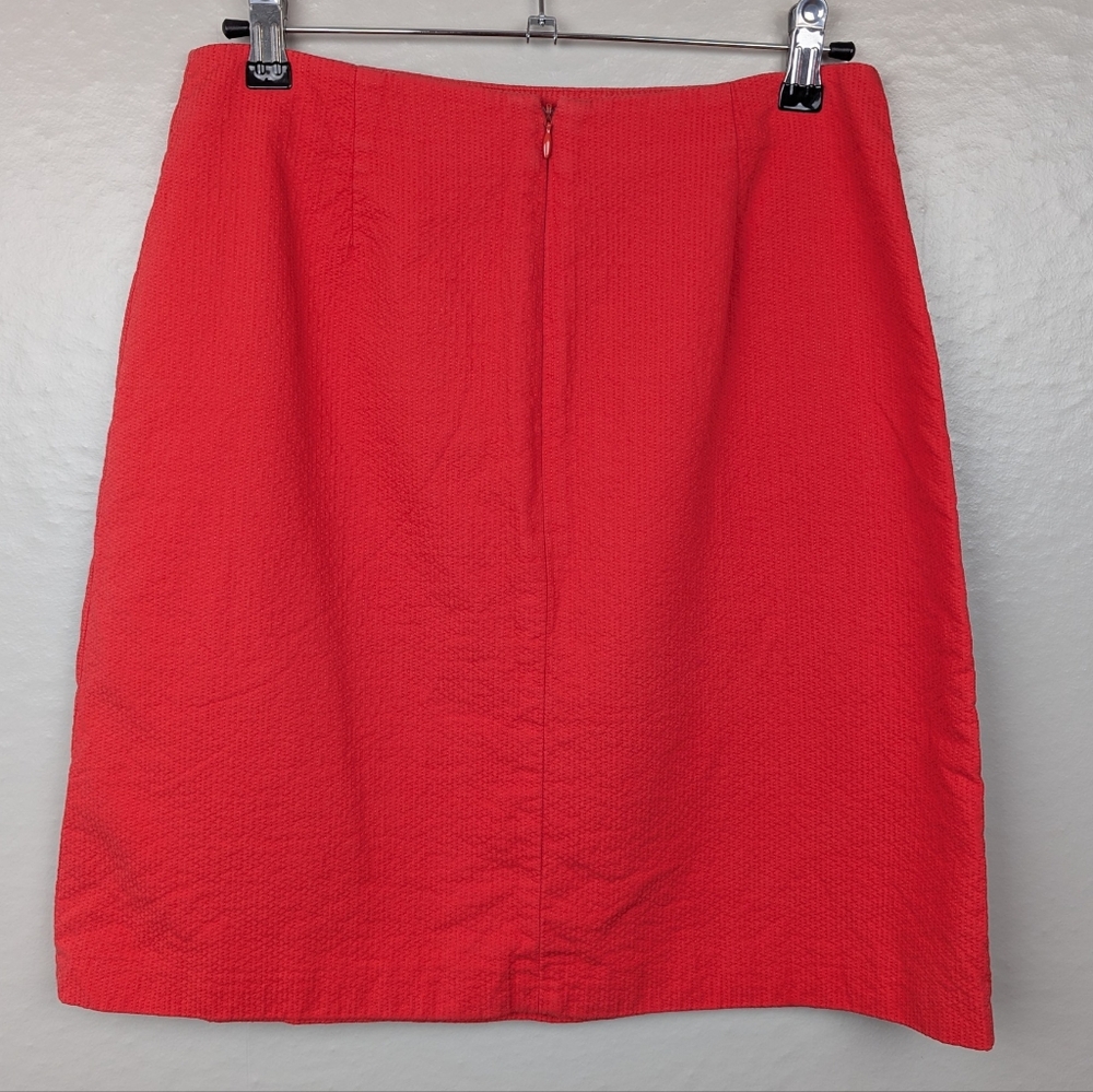 J. Crew Embroidered Coral Cotton Skirt 8 - Picture 2 of 4